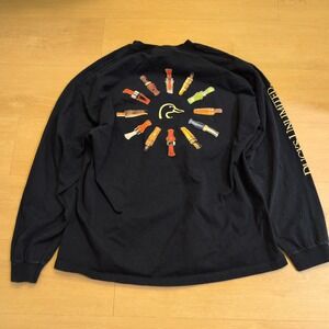 Ducks Unlimited Artisans Mens XXL Black Long Sleeve Duck Call Graphic Shirt Hunt